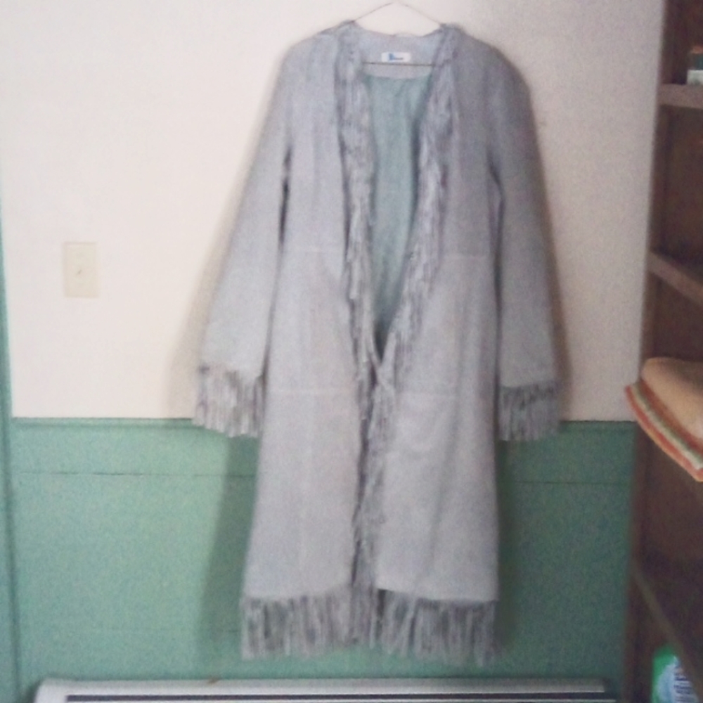 Vintage B Lucid light blue Suede trench coat. XL
